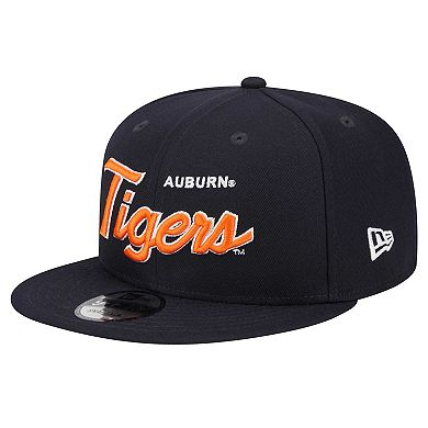 Men's New Era Navy Auburn Tigers Team Script 9FIFTY Snapback Hat