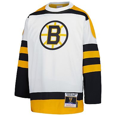 Youth Mitchell & Ness Willie O'Ree White Boston Bruins 1958 Blue Line Player Jersey
