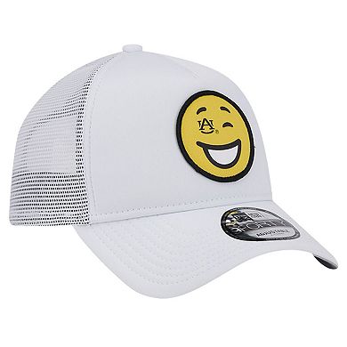 Men's New Era White Auburn Tigers Wink Foam Trucker Adjustable Hat