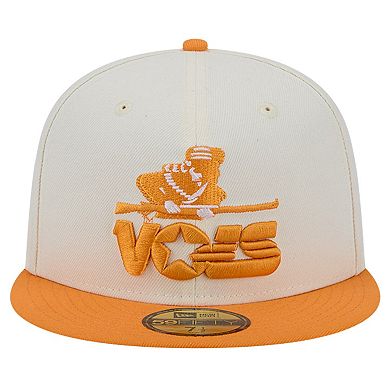 Men's New Era Tennessee Volunteers Chrome White Vintage 59FIFTY Fitted Hat