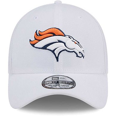 Men's New Era White Denver Broncos Main 39THIRTY Flex Hat