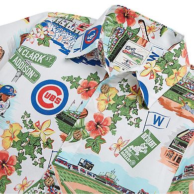 Youth Reyn Spooner White Chicago Cubs Scenic Button-Up Shirt