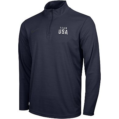 Men's Nike Navy Team USA Intensity Quarter-Zip Top