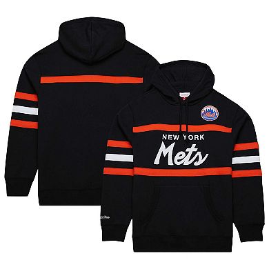 Men's Mitchell & Ness Black New York Mets Head Coach Pullover Hoodie