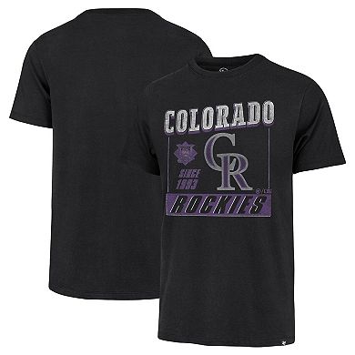 Men's '47 Black Colorado Rockies Outlast Franklin T-Shirt