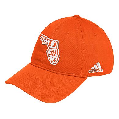 Men's adidas Orange Miami Hurricanes State Slouch Adjustable Hat