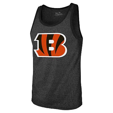 Men's Majestic Threads Joe Burrow Black Cincinnati Bengals Tri-Blend Player Name & Number Tank Top