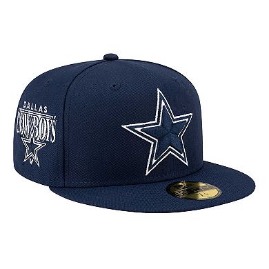 Men's New Era Navy Dallas Cowboys Throwback Patch 59FIFTY Fitted Hat
