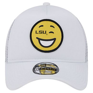 Men's New Era White LSU Tigers Wink Foam Trucker Adjustable Hat