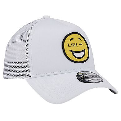 Men's New Era White LSU Tigers Wink Foam Trucker Adjustable Hat