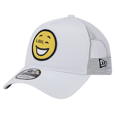 Men's New Era White LSU Tigers Wink Foam Trucker Adjustable Hat