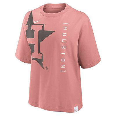 Women s Nike Pink Houston Astros Statement Boxy T Shirt