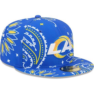 Men's New Era Royal Los Angeles Rams Paisley 59FIFTY Fitted Hat