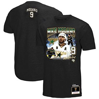 Men's Mitchell & Ness Mike Modano Black Dallas Stars Name & Number Legendary Collage T-Shirt