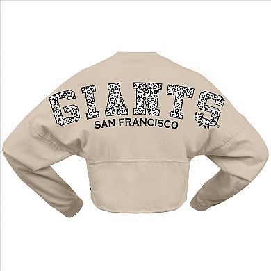 Women's Fanatics Branded Cream San Francisco Giants Long Sleeve Cropped Jersey T-Shirt