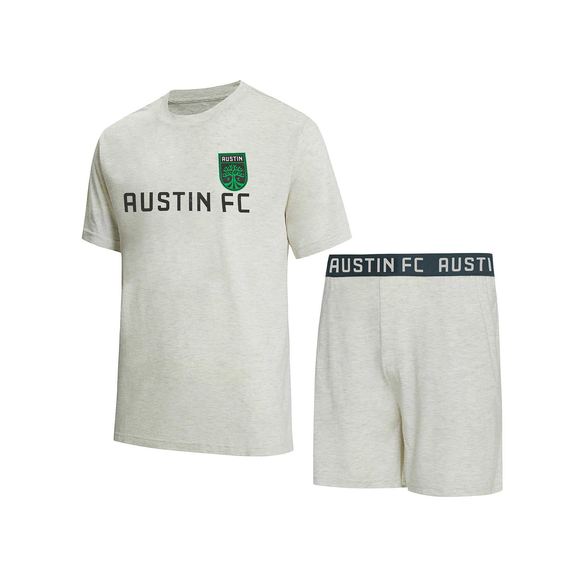 Mens Concepts Sport Ash Austin FC Harbor T-Shirt and Shorts Set, Size: Sma