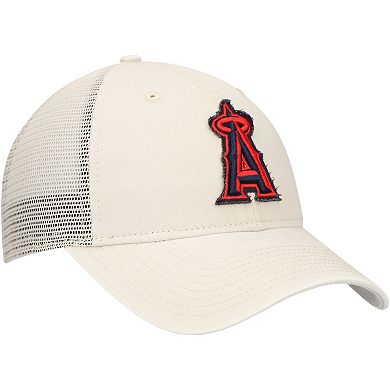 Men's New Era Stone Los Angeles Angels Game Day 9TWENTY Adjustable Trucker Hat