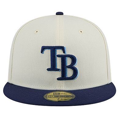 Men's New Era Cream Tampa Bay Rays Evergreen Chrome 59FIFTY Fitted Hat