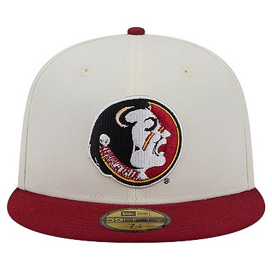 Men's New Era Florida State Seminoles Chrome White Vintage 59FIFTY Fitted Hat