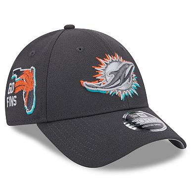 Youth New Era  Graphite Miami Dolphins 2024 NFL Draft 9FORTY Adjustable Hat