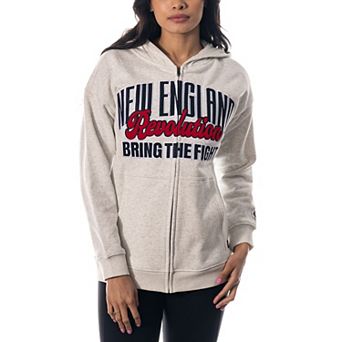 Women's The Wild Collective Gray New England Revolution Chenille Full-Zip Hoodie