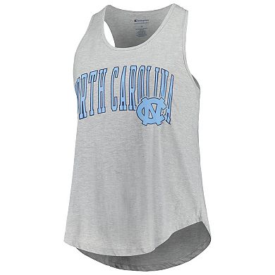 Women's Profile Heather Gray North Carolina Tar Heels Arch Logo Racerback Scoop Neck Tank Top