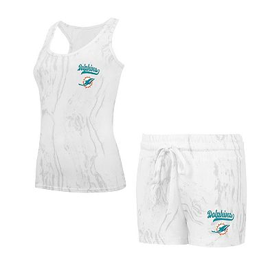 Women's Concepts Sport Miami Dolphins Quartz Hacci Knit Tank Top & Shorts Sleep Set