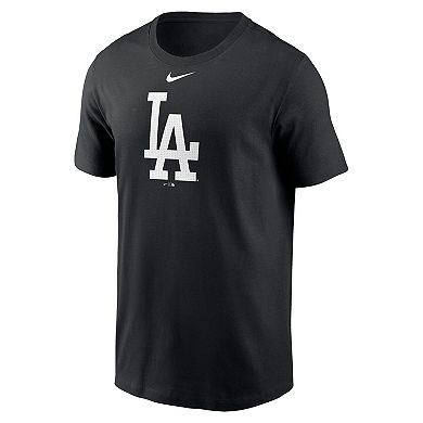 Men's Nike Black Los Angeles Dodgers Fuse Large Logo T-Shirt