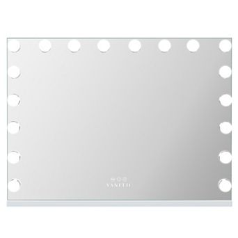 Vanitii 18 Led Bulbs Hollywood Mirror With Lights Wall Mount White