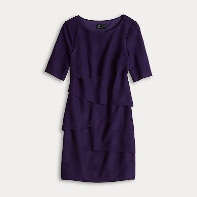 Women's Connected Apparel Textured Knit Tiered Dress