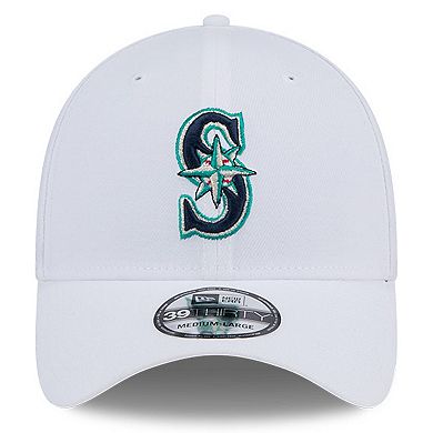 Men's New Era White Seattle Mariners Evergreen 39THIRTY Flex Hat