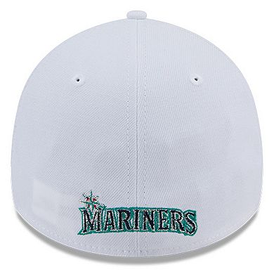 Men's New Era White Seattle Mariners Evergreen 39THIRTY Flex Hat