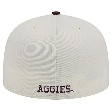Men's New Era Texas A&M Aggies Chrome White Vintage 59FIFTY Fitted Hat