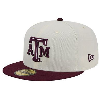 Men's New Era Texas A&M Aggies Chrome White Vintage 59FIFTY Fitted Hat