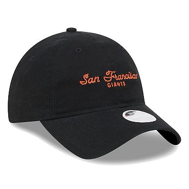 Women's New Era Black San Francisco Giants Script 9TWENTY Adjustable Hat