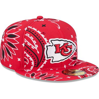 Men's New Era Red Kansas City Chiefs Paisley 59FIFTY Fitted Hat