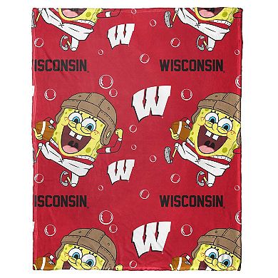 The Northwest Group Wisconsin Badgers Spongebob Squarepants Hugger Blanket