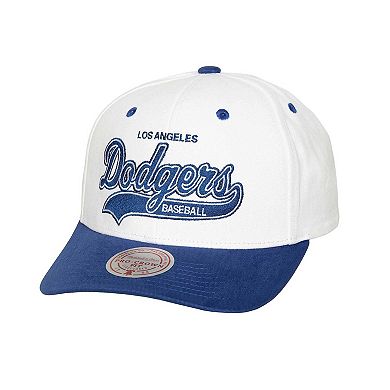 Men's Mitchell & Ness White Los Angeles Dodgers Cooperstown Collection Tail Sweep Pro Snapback Hat