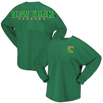 Women's Fanatics Branded Kelly Green New York Rangers St. Patrick's Day Spirit Jersey T-Shirt