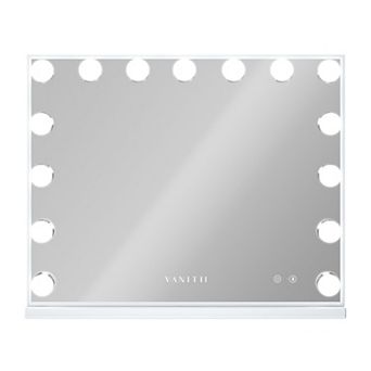 VANITII 15-led Bulbs Hollywood Mirror With Lights Bluetooth Speaker Wall Mount White