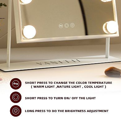 VANITII 12-led Bulbs Hollywood Mirror With Lights 11.81''x16.14''White