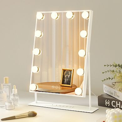 VANITII 12-led Bulbs Hollywood Mirror With Lights 11.81''x16.14''White