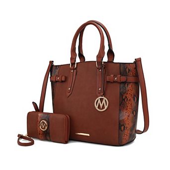 Mkf Collection Joelle Faux-snake Embossed Women’s Tote Bag With Wallet By Mia K