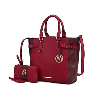 Mkf Collection Joelle Faux-snake Embossed Women’s Tote Bag With Wallet By Mia K