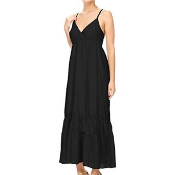 Women's Sweetheart Neckline Clip Dot Lace Maxi Dress