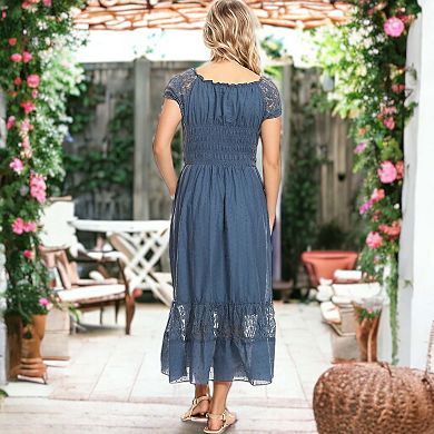 Women's Renaissance Boho Lace Maxi Dress