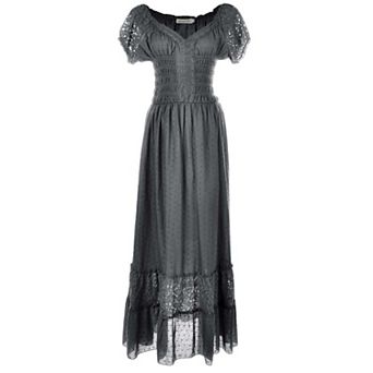 Women's Renaissance Boho Lace Maxi Dress