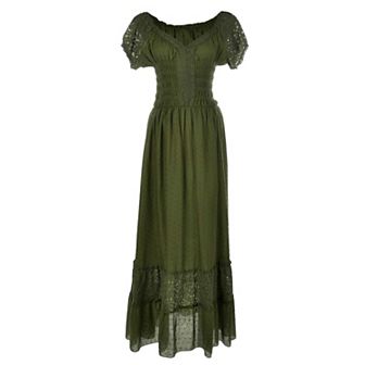 Women's Renaissance Boho Lace Maxi Dress
