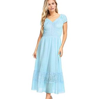 Women's Renaissance Boho Lace Maxi Dress