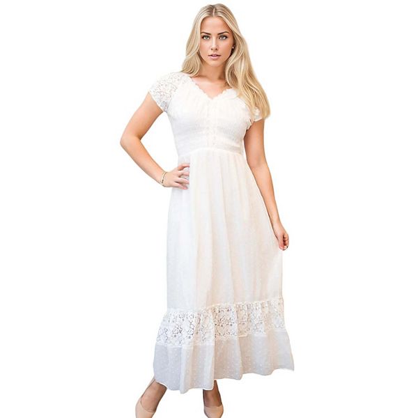 Women's Boho Lace Maxi Dress
